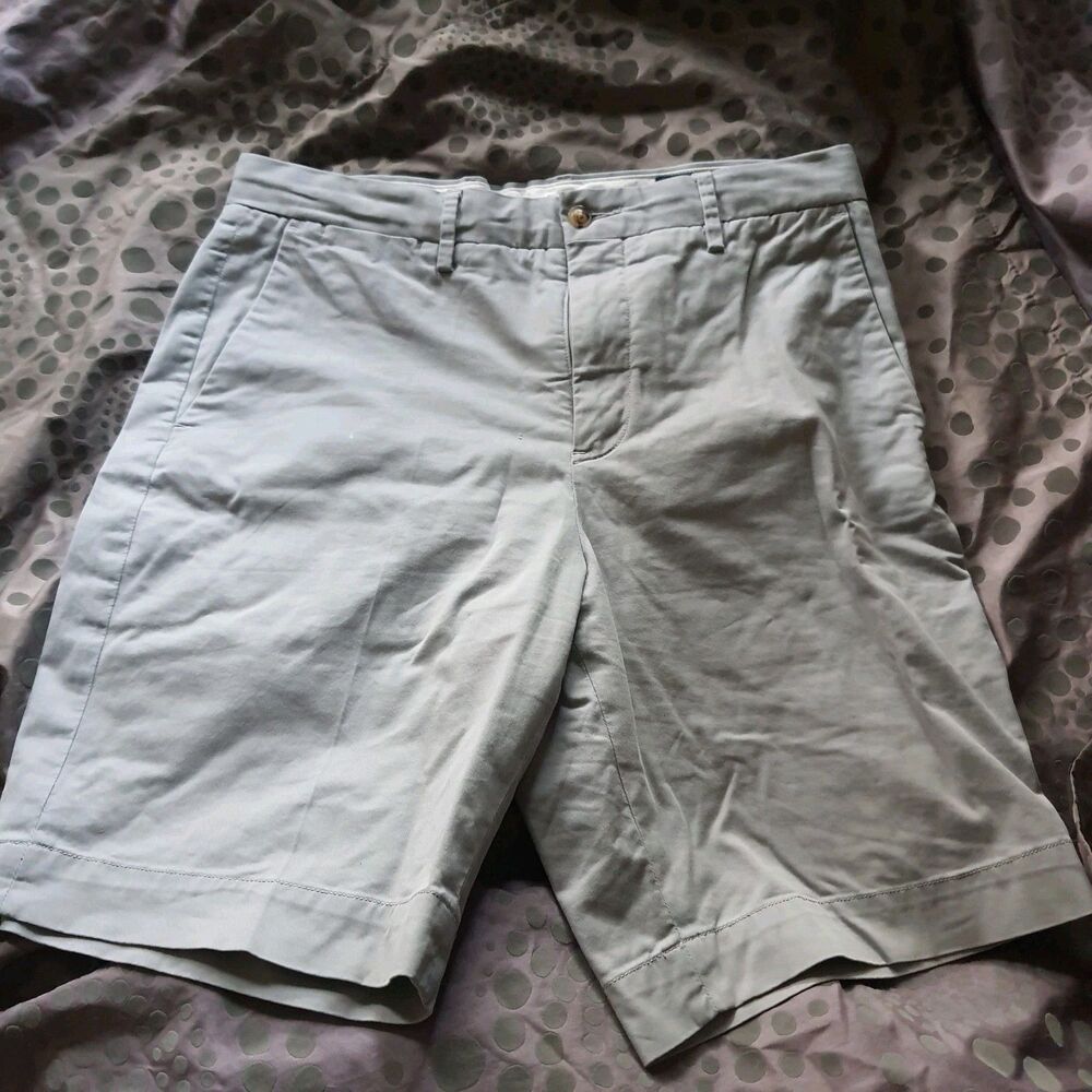 Polo Ralph Lauren Stretch Classic Fit Mens 31 Gray Chino Shorts Pleated Front